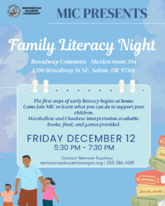 Family Literacy Night Workshop Flyer Dec 2025